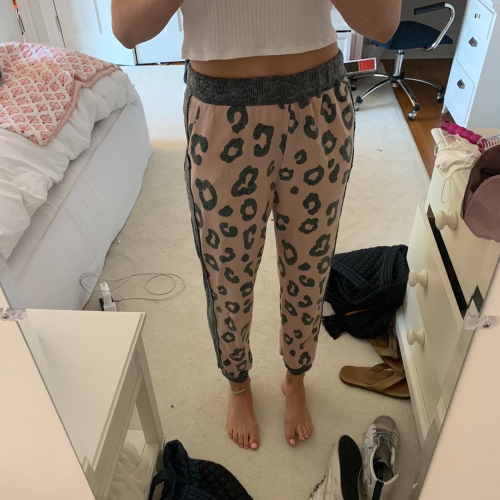 Leopard print sweatpants